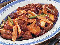 蟾油姜炒牛肉片